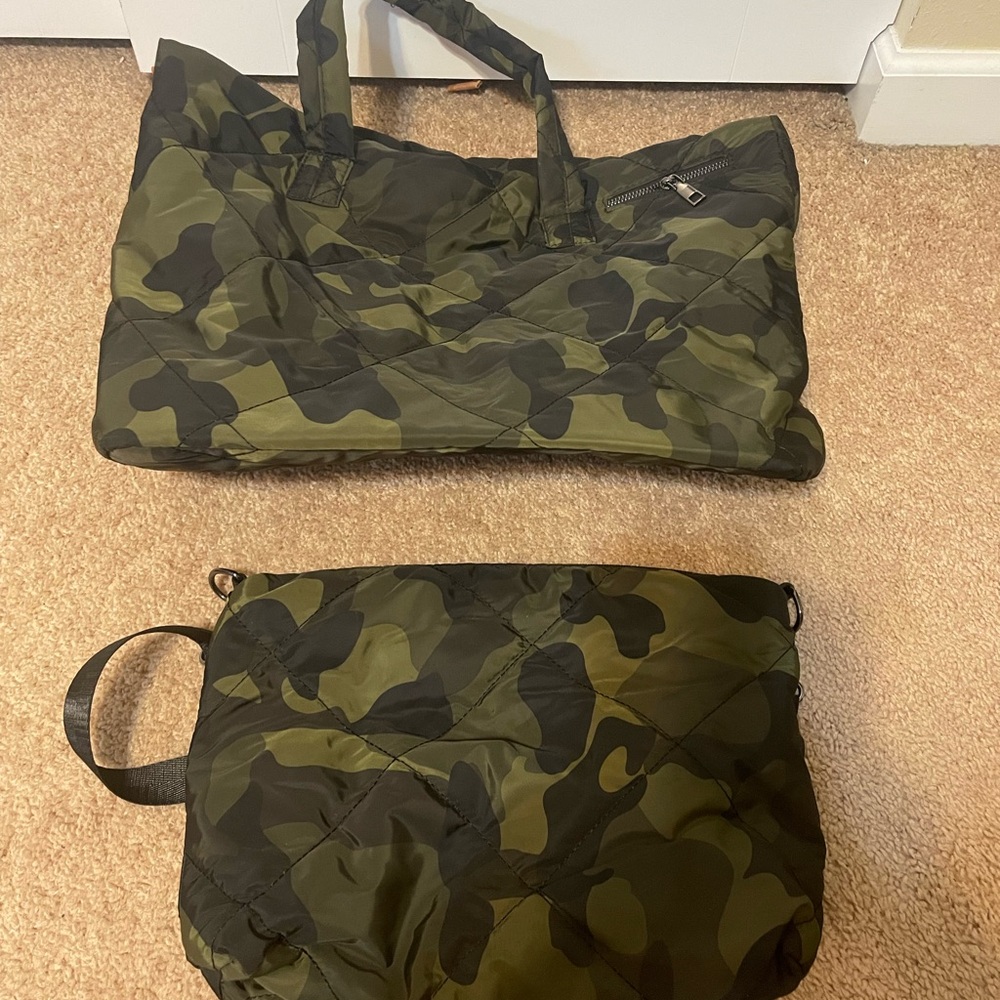 Camouflage Men's Tote and Crossbody Bag Set